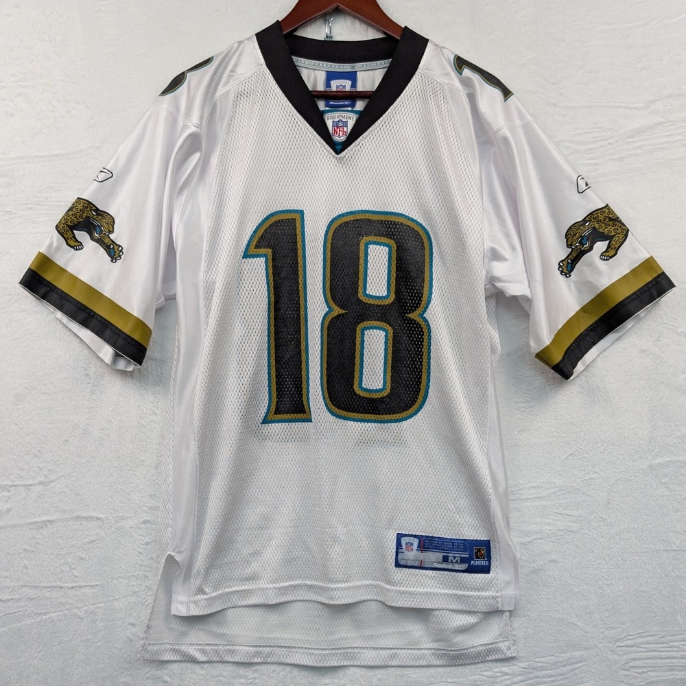 VTG Reebok Jersey Men's Medium White Jacksonville Jaguars Matt Jones #18 NFL Y2K